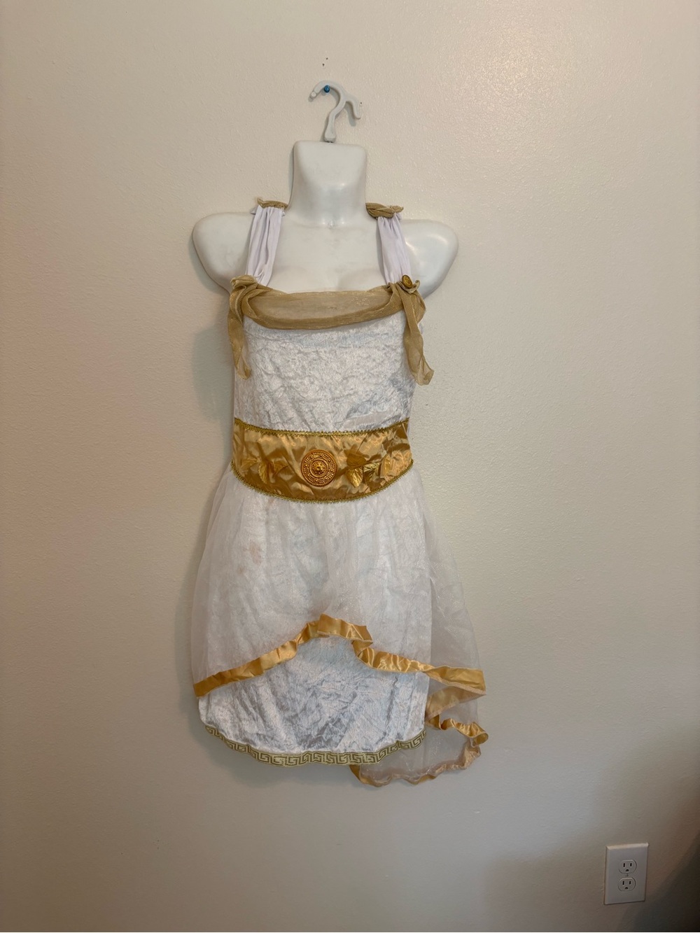 Spirit White and Gold Roman Goddess Kids Costume